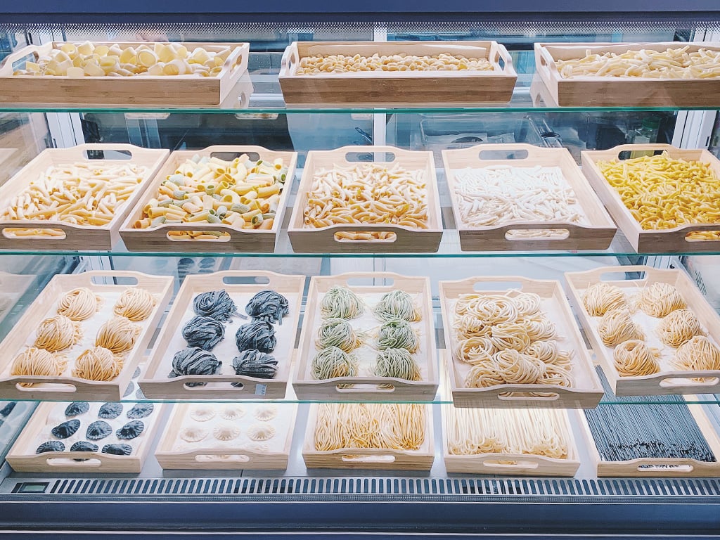 Deli case pasta